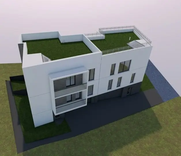 Wizualizacja budynku z czterema apartamentami przy ul. Gałczyńskiego